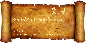 Komlósi Antónia névjegykártya